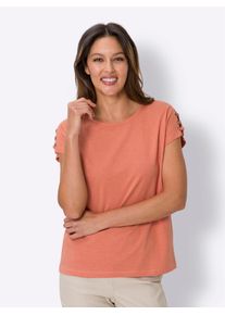 Classic Basics Damen Rundhalsshirt "Rundhals-Shirt", orange, Gr. 56, unifarben, 100% Baumwolle, Shirts