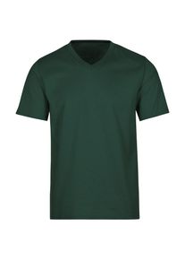 TRIGEMA Damen T-Shirt "TRIGEMA V-Shirt DELUXE Baumwolle", grün, Basic, Gr. M, 100% Baumwolle, Shirts