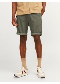 Jack & Jones JACK & JONES Herren Chinoshorts "JPSTBOWIE JJSHORT SA", grün, modisch, Gr. M, unifarben, Obermaterial: 98% Baumwolle, 2% Elasthan, Hosen