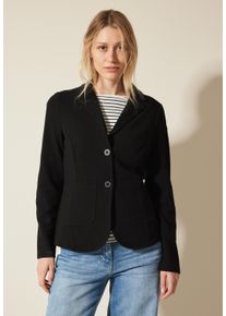 Cecil Damen Kurzblazer, schwarz, casual, Gr. XS, unifarben, Stoff, 65% Polyester, 30% Viskose, 5% Elasthan, Blazer, mit Reverskragen