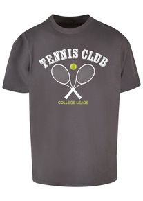 Merchcode Herren T-Shirt "Merchcode Herren Tennis Club Heavy Oversized Tee", grau, casual, Gr. L, bedruckt, 100% Baumwolle, Shirts