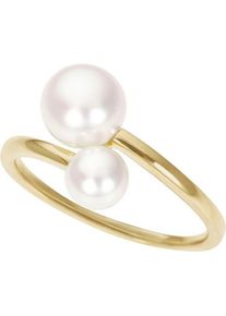 Firetti Damen Fingerring "Schmuck Geschenk Gold 333 Damenring Goldring", 17, Gelbgold 333-Perlen, 1,3mm, gold, Gelbgold 333, Perlen, Fingerringe, mit