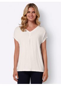 Classic Basics Damen V-Shirt "Shirt", weiß, Gr. 40, unifarben, 95% Viskose, 5% Elasthan, Shirts