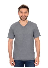 TRIGEMA Herren T-Shirt "TRIGEMA V-Shirt DELUXE Baumwolle", grau, Basic, Gr. XL, 100% Baumwolle, Shirts