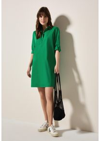 Cecil Damen Sommerkleid, grün, casual, Gr. L, unifarben, Web, 74% Baumwolle, 24% Polyamid, 2% Elasthan, Kleider, mit Knopfleiste
