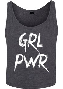 MisterTee Herren Muskelshirt "MisterTee Damen Ladies GRL PWR Tank", grau, casual, Gr. XS, unifarben, 60% Baumwolle, 40% Polyester, Shirts