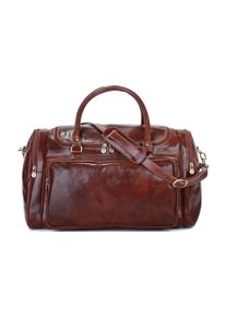 Pike PIKÉ Reisetasche, braun, Leder, glänzend, Taschen, echt Leder, Made in Italy