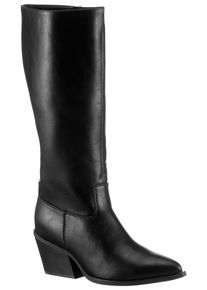 ANISTON SHOES Damen Stiefel, Gr. 42, schwarz, Lederimitat, modisch, Schuhe, Cowboystiefel, Westernlook, in spitzer, schmaler Form