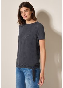 Cecil Damen T-Shirtvolcanic grau, casual, Gr. XXL, unifarben, Stoff, 62% Polyester, 33% Viskose, 5% Elasthan, Shirts, mit U-Boot-Ausschnitt