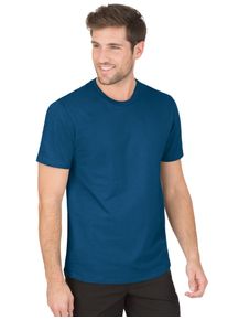TRIGEMA Herren T-Shirt "TRIGEMA T-Shirt aus 100% Biobaumwolle", blau, Basic, Gr. S, 100% Baumwolle (Bio-Baumwolle kbA), Shirts
