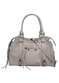 FORTY Damen Shopper, grau, Leder, unifarben, leicht glänzend, Taschen, echt Leder, Made in Italy