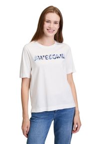 Cartoon Damen Kurzarmshirt "Cartoon Rundhals-Shirt kurzarm", beige, modisch, Gr. 40, Obermaterial: 100% Baumwolle., Shirts, Pailletten