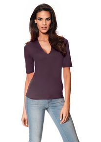 Heine Damen V-Shirt "V-Shirt", lila, Gr. 38, unifarben, 90% Polyamid, 10% Elasthan, Shirts