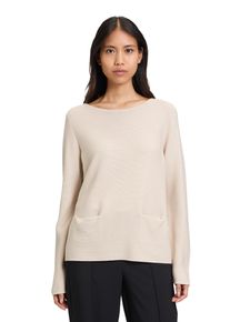 Betty Barclay Damen Strickpullover "Betty Barclay Feinstrickpullover mit Eingrifftaschen", beige, Basic, Gr. 36, Strick, Obermaterial: 50% Baumwolle,