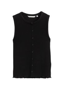 Damen Stricktop, schwarz, Gr. S, Tom Tailor Denim, unifarben, Strick, Obermaterial: 65% Polyester, 35% Viskose, Tops, mit Knopfleiste und in