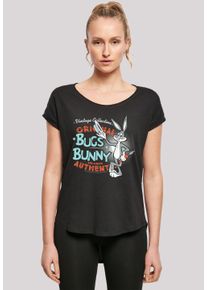 F4NT4STIC Damen T-Shirt "Long Cut T-Shirt Looney Tunes Vintage Bugs Bunny", schwarz, casual, Gr. S, Obermaterial: 100% Baumwolle, Shirts,