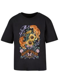 MISS TEE Herren T-Shirt "Miss Tee Damen Summer Lovers Tee", schwarz, casual, Gr. S, bedruckt, 100% Baumwolle, Shirts