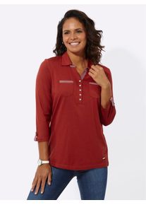 Casual Looks Damen Poloshirt "Poloshirt", rot, Gr. 38, unifarben, 50% Baumwolle, 50% Modal, Shirts