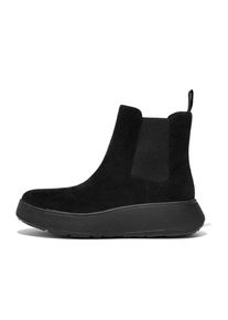 fitflop Damen Chelseaboots "F-MODE", Gr. 36, schwarz, Veloursleder, Elastischer Einsatz, unifarben, casual, Schuhe, Chunky Boots mit Plateausohle