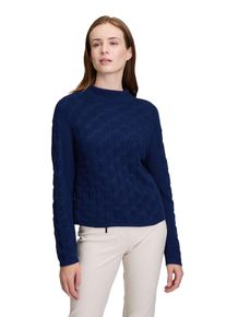 Betty Barclay Damen Strickpullover "Betty Barclay Grobstrick-Pullover mit Struktur", blau, casual, Gr. 44, Strick, Obermaterial: 55% Baumwolle, 35%