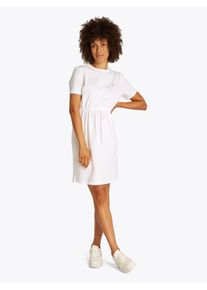 Tommy Hilfiger Damen Shirtkleid "HILFIGER TEE DRESS", beige, casual, Gr. L, unifarben, Jersey, Obermaterial: 100% Baumwolle, Kleider, mit Logo