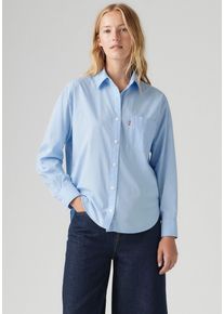Levi's LEVI'S Damen Jeansbluse "HARLIE NEW BF S"serenity blau, casual, Gr. L, unifarben, Web, Obermaterial: 100% Baumwolle, Blusen, mit Brusttasche