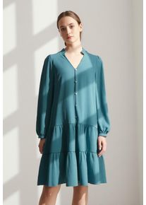 Melrose Damen Blusenkleid, blau, feminin, Gr. 36, unifarben, Web, Obermaterial: 100% Polyester, Kleider