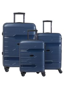 Check.In Trolleyset "Memphis XS/L/XL", blau, Polypropylen, unifarben, Koffer-Sets, Kofferset, Gepäckset, klein mittel groß, Handgepäck, Aufgabegepäck