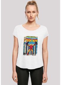 F4NT4STIC Damen T-Shirt "Marvel Iron Man Cover", weiß, casual, Gr. M, Obermaterial: 100% Baumwolle, Shirts, Damen,Premium Merch,Lang,Longshirt,Logo