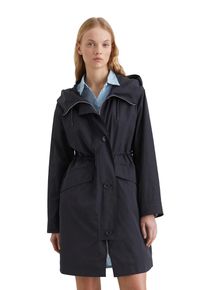 Marc O'Polo Damen Trenchcoat "aus wasserabweisendem Polyester", blau, casual, Gr. S, MARC O'POLO DENIM, unifarben, Obermaterial: 100% Polyester; Füllung: 100%