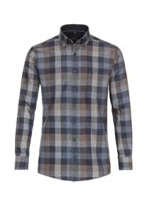 Casamoda Herren Langarmhemd "Casamoda Freizeithemd kariert", blau, Gr. XXL, kariert, 100% Baumwolle, Hemden