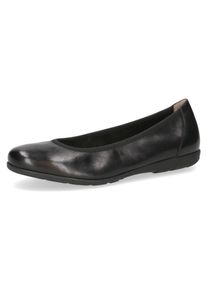 Caprice Damen Ballerina, Gr. 36, schwarz, Nappaleder, sportlich, Schuhe, Businessschuh, Flats, Bequemschuh, Schlüpfschuh in bequemer Form