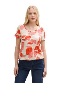 Tom Tailor Damen T-Shirtrot dots and shapes design, casual, Gr. S, bedruckt, Obermaterial: 65% Polyester, 35% Viskose, Shirts, mit All-Over Print