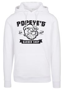 Merchcode Herren Kapuzensweatshirt "Merchcode Herren Popeye Barber Shop Hoody", weiß, Gr. S, unifarben, 65% Baumwolle, 35% Polyester, Sweatshirts