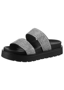 Buffalo Damen Pantolette "RAYA TSS SPARK", Gr. 41, silber, Textil, Synthetik, modisch, Schuhe, Strandschuh, Sommerschuh, Poolslides zum Schlupfen