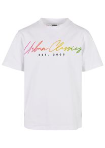 Urban Classics Jungen T-Shirt "Urban Classics Herren Boys Script Logo Tee", weiß, casual, Gr. 158, unifarben, 100% Baumwolle, Shirts