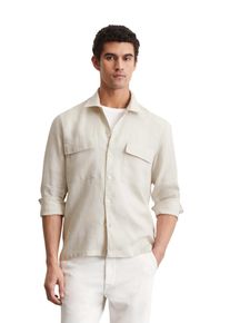 Marc O'Polo MARC O'POLO Herren Leinenhemd, grau, casual, Gr. XXL, Web, Obermaterial: 100% Leinen, Hemden