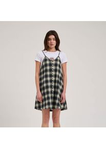 Santa Cruz Damen Trägerkleid "SUNDANCE SKATER DRESS"navy, grün check, sportlich, Gr. XL, kariert, Jersey, Obermaterial: 100% Baumwolle, Kleider