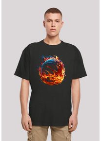F4NT4STIC Herren T-Shirt "Basketball On Fire Sport OVERSIZE TEE", schwarz, casual, Gr. XXXL, Obermaterial: 100% Baumwolle, Shirts, Print