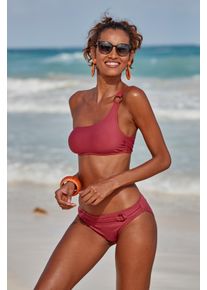 s.Oliver Damen Bikini-Hose "Rome", rot, Gr. 38, unifarben, Microfaser, Polyamid, Badehosen, mit Ziergürtel