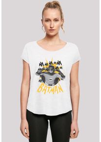 F4NT4STIC Damen T-Shirt "Long Cut T-Shirt 'Batman TV Serie Nananana'", weiß, casual, Gr. L, Obermaterial: 100% Baumwolle, Shirts, Damen,Premium