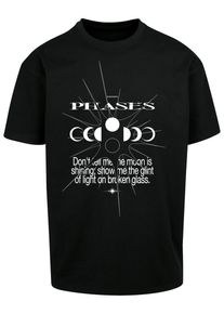 MisterTee Herren Kurzarmshirt "MisterTee Unisex Moon Phases Tee", schwarz, casual, Gr. XS, unifarben, 100% Baumwolle, Shirts