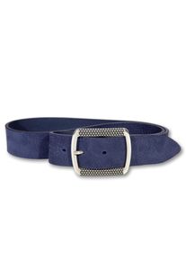 Silbergift Damen Ledergürtel, blau, modisch,feminin, Gr. 85, Rindsleder, Gürtel, Vollrindleder Nubuk