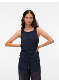 Véro Moda VERO MODA Damen Netzshirt "VMMAYA TANK TOP JRS VO", blau, modisch, Gr. S, unifarben, Jersey, Obermaterial: 95% Polyester, 5% Elasthan, Shirts