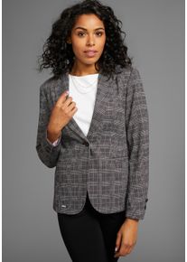 Laura Scott Damen Kurzblazer, braun, feminin, Gr. 36, kariert, Web, Obermaterial: 78% Polyester, 18% Viskose, 4% Elasthan. Futter: 100% Polyester,