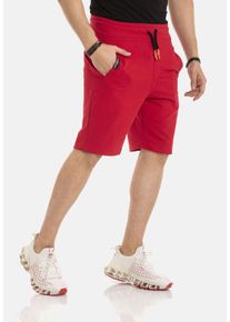 Cipo & Baxx CIPO & BAXX Herren Stoffhose "Shorts", rot, Gr. XXL, unifarben, 80% Baumwolle;15% Polyester;5% Elasthan, Hosen, elastischer Bund mit Kordelzug