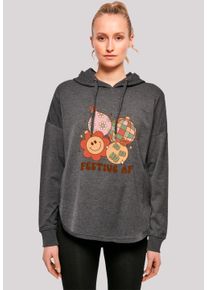 F4NT4STIC Damen Kapuzenpullover "Festive AF Weihnachten Tree Balls", grau, casual, Gr. XL, Obermaterial: 100% Baumwolle, Pullover, Premium Qualität,