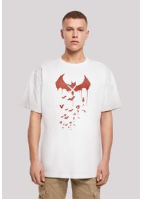 F4NT4STIC Herren T-Shirt "DC Comics Batman Arkham Bats X Drip", weiß, casual, Gr. L, Obermaterial: 100% Baumwolle, Shirts, Print