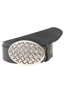 Damen Ledergürtel, grau, casual,modisch, Gr. 95, RETTUNGSRING BY SHOWROOM 019, unifarben, Leder, Gürtel, mit austauschbarer Schließe »Oval Geflochten«