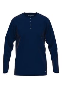 Tom Tailor Herren Langarmshirt "Cansas", Gr. 52, blau, Single Jersey, Obermaterial: 100% Baumwolle, unifarben, casual, Shirts, Knopfleiste vorn,